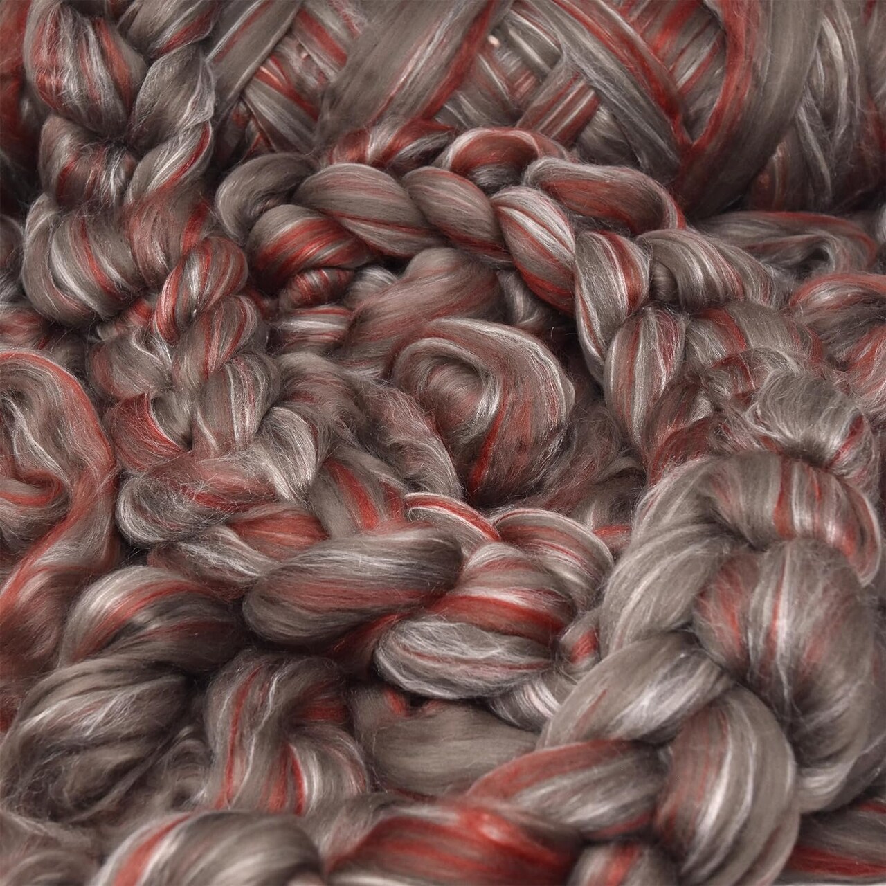 Merino Silk Luxe Tonal Designer Blend. Superfine Merino, Mulberry Silk, Tussah Silk. Top Roving for Spinning or Felting.